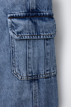 ZARA ДЖИНСЫ MULTICARGO, СИНИЙ