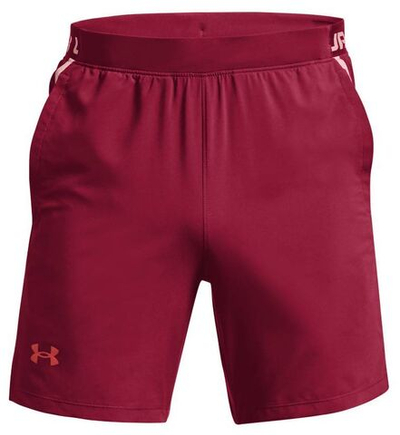 Мужские теннисные шорты Under Armour Men's UA Launch SW 7'' WM Shorts - black rose/retro pink