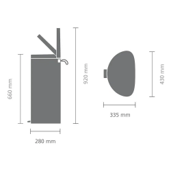Brabantia Контейнер для мусора с плоской спинкой 40 л белый
