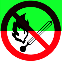 Р02 "Запрещается пользоваться открытым огнем и курить"