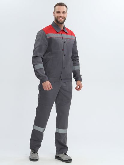 Костюм "Лигор-2" СОП полукомбинезон (т.серый/красный)
