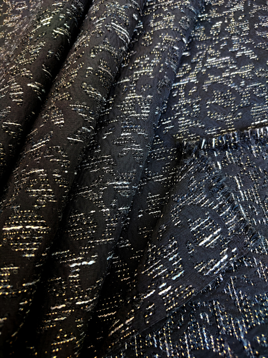 Костюмная жаккард, черный/золото FC#