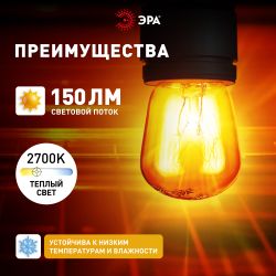 Лампа накаливания ЭРА T26-25-E14-230 25Вт 230В для холодильника и швейной машины цветная коробка Е14