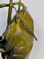 Женская премиальная горчично-оливковая сумка из натуральной кожи "Венеция"