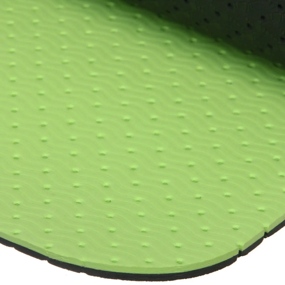 Коврик для йоги 6 мм 183х61 см «Sports time» перфорированный (ТРЕ), салатовый/серый