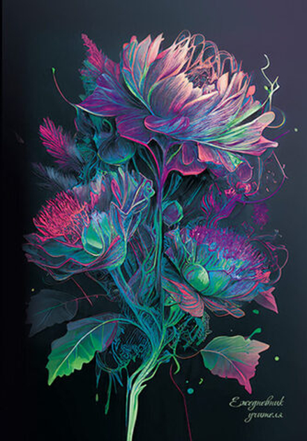 Ежедневник учителя А5 7БЦ, 288стр. "Цветок" УФ-лак