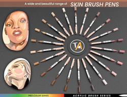 TOOLI-ART акриловые маркеры фломастеры, 22 шт., 1-7 мм Skin