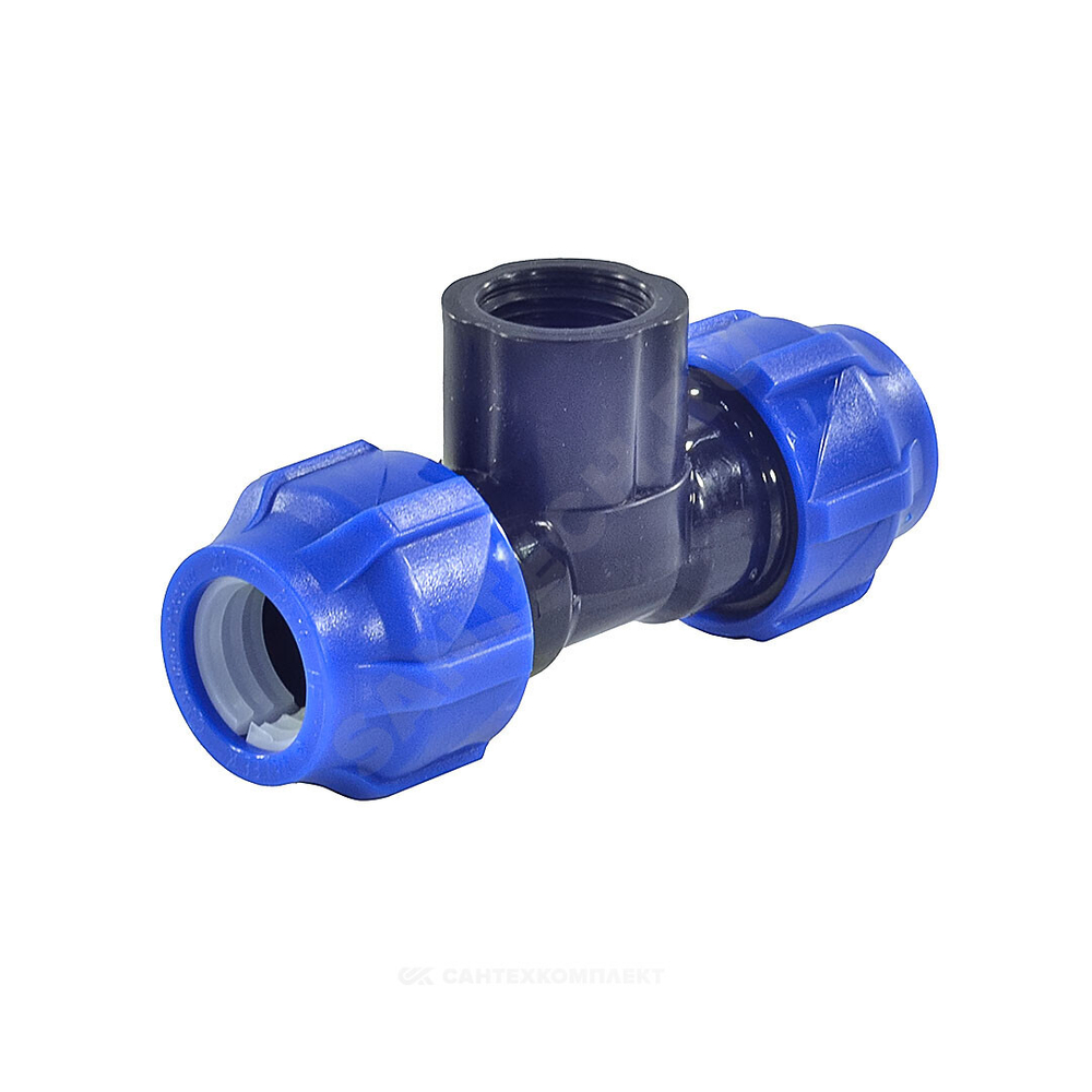 Тройник компрессионный ПЭ Дн 20х1/2"х20 ВР Ру16 VALFEX 1210012001220