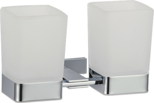 88080 Стакан двойной стекло "настенный" (ХРОМ) GANZER (20/1шт)