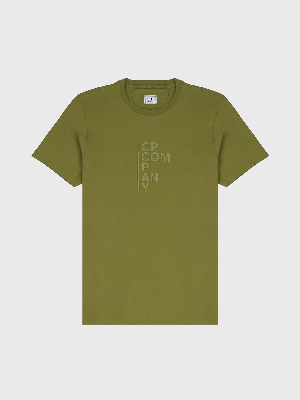 Футболка C.P. Company 30/1 Jersey Vertical Logo Green Moss