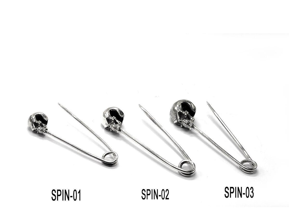 Булавка из серебра Pin-Skull-1 SPIN-01