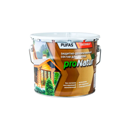 Decoself ПУФАС Антисептик лессирующий для дерева Серый туман 9л