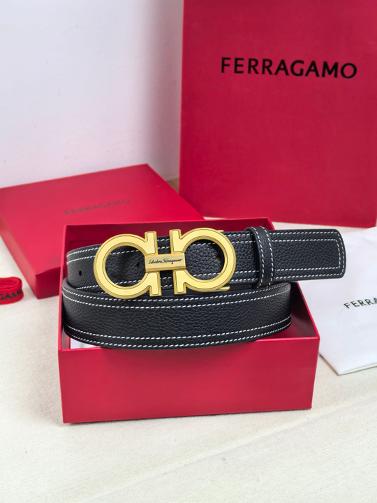 Ремень из зернистой телячьей кожи