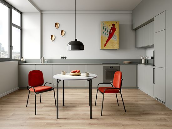 Стол обеденный ror, D90 см, черный/серый