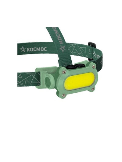 Фонарь аккумуляторный налобный 7Вт COB LED+красн. Li-ion 18650 1200мА.ч корпус ABS-пластик USB-шнур type C регулируемый эласт. ремешок КОСМОС KOC503Lit
