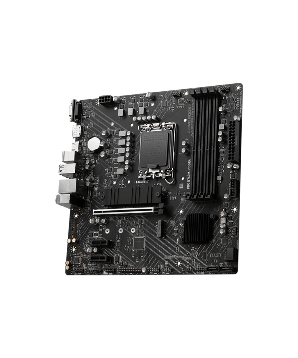 MSI PRO B760M-P DDR4 s1700, Intel B760, 4xDDR4, PCI-Ex16, 4SATA3, 7.1-ch, GLAN, 3 USB 3.2, 1 USB Type-C, VGA, HDMI, DP, mATX, RTL