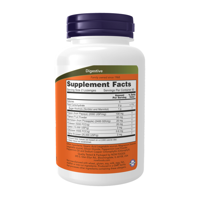 Жевательные пастилки с ферментами папайи, Papaya Enzymes, Now Foods, 180 жевательных пастилок 2