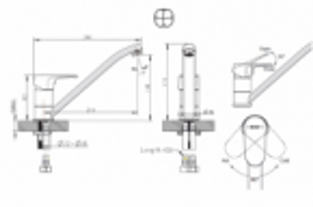 СМЕСИТЕЛЬ ДЛЯ КУХНИ НИЗКИЙ С ИЗЛИВОМ 220ММ ALFA BRAVAT  F7120178CP-2