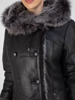 Дубленка натуральная зимняя с капюшоном Турция