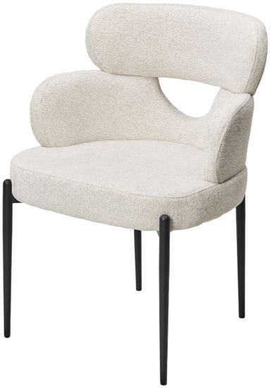 Стул VALTER RAVEN-22 Бежево-белый, ткань / Черный каркас