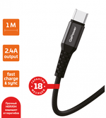 Кабель GoPower GP02T USB (m)-Type-C (m) 2.4A черный
