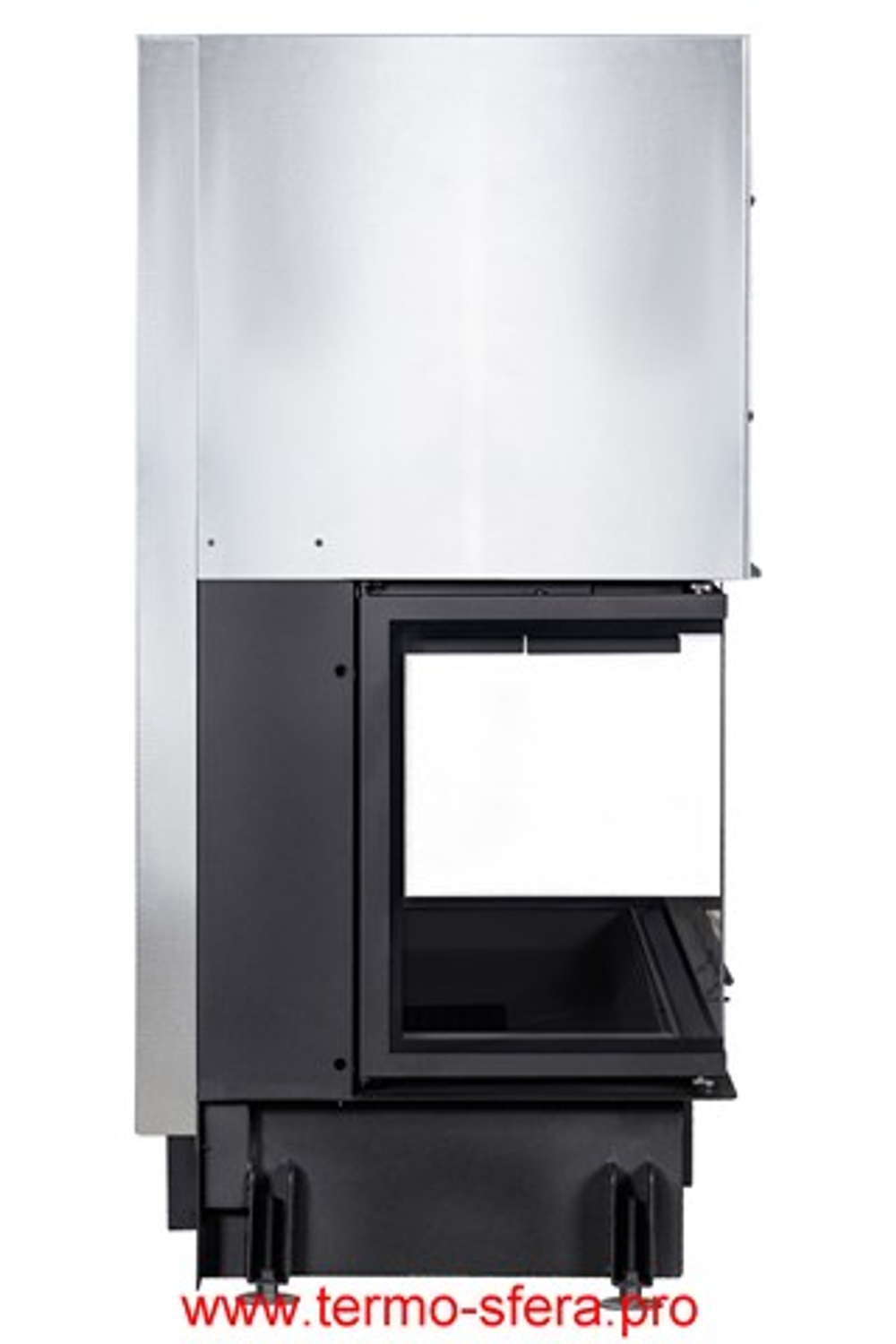 Каминная топка Экокамин ДЕЛЬТА 1200 B три стекла принтинг черный шамот