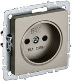 BRITE Розетка 1-местная без заземления с защитными шторками 10А РСш10-2-БрШ шампань IEK