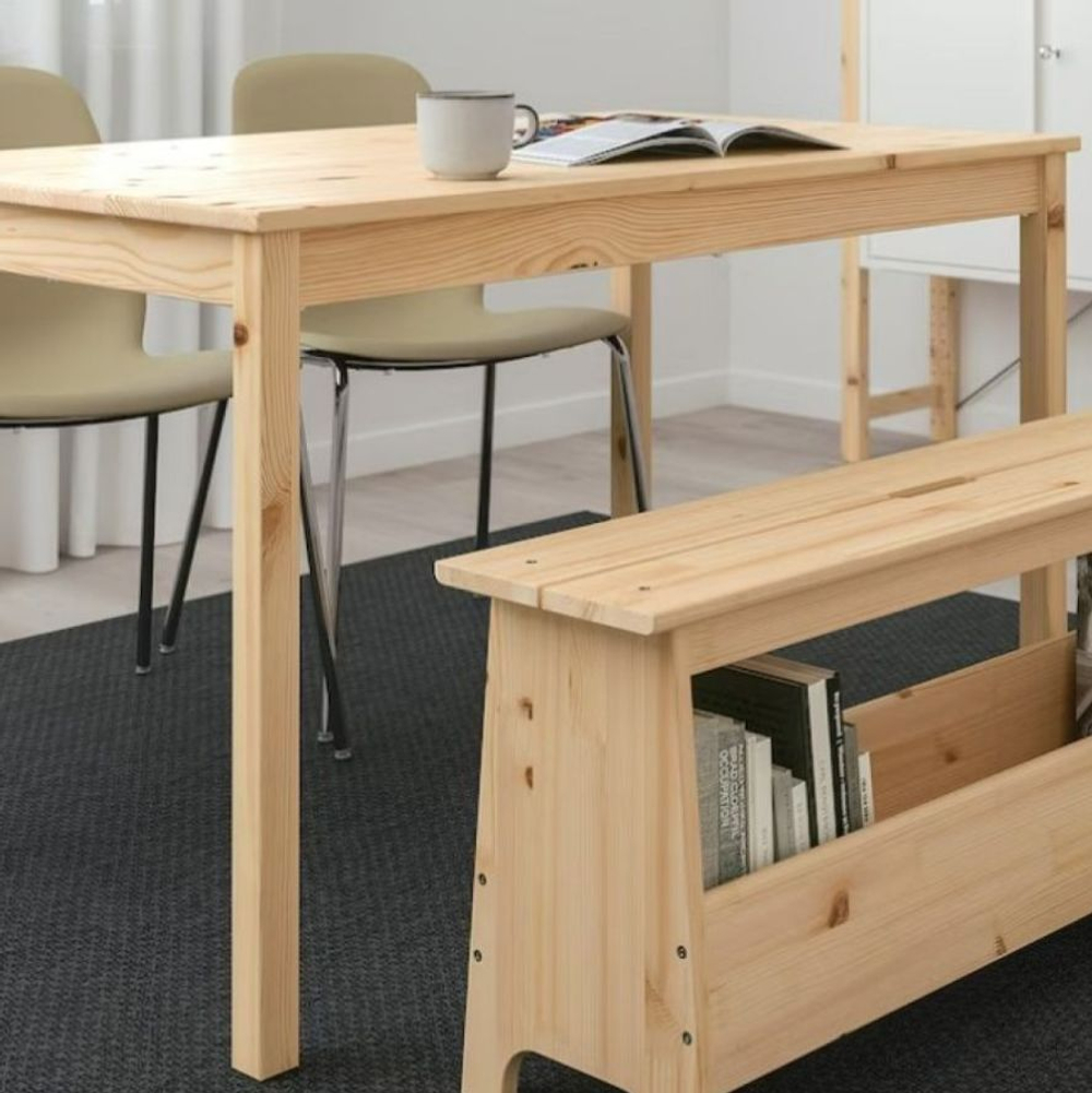 Стол кухонный, 115х75х73, Инго, обеденный, из массива дерева, IKEA