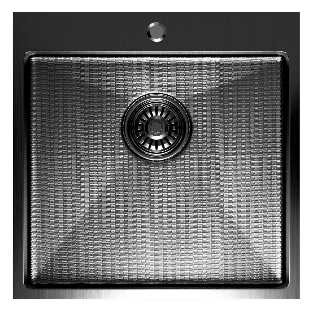 Кухонная мойка 50х50  вып 3 1/2  MIXLINE PRO 20см с сифоном черный графит НАНО (552931)