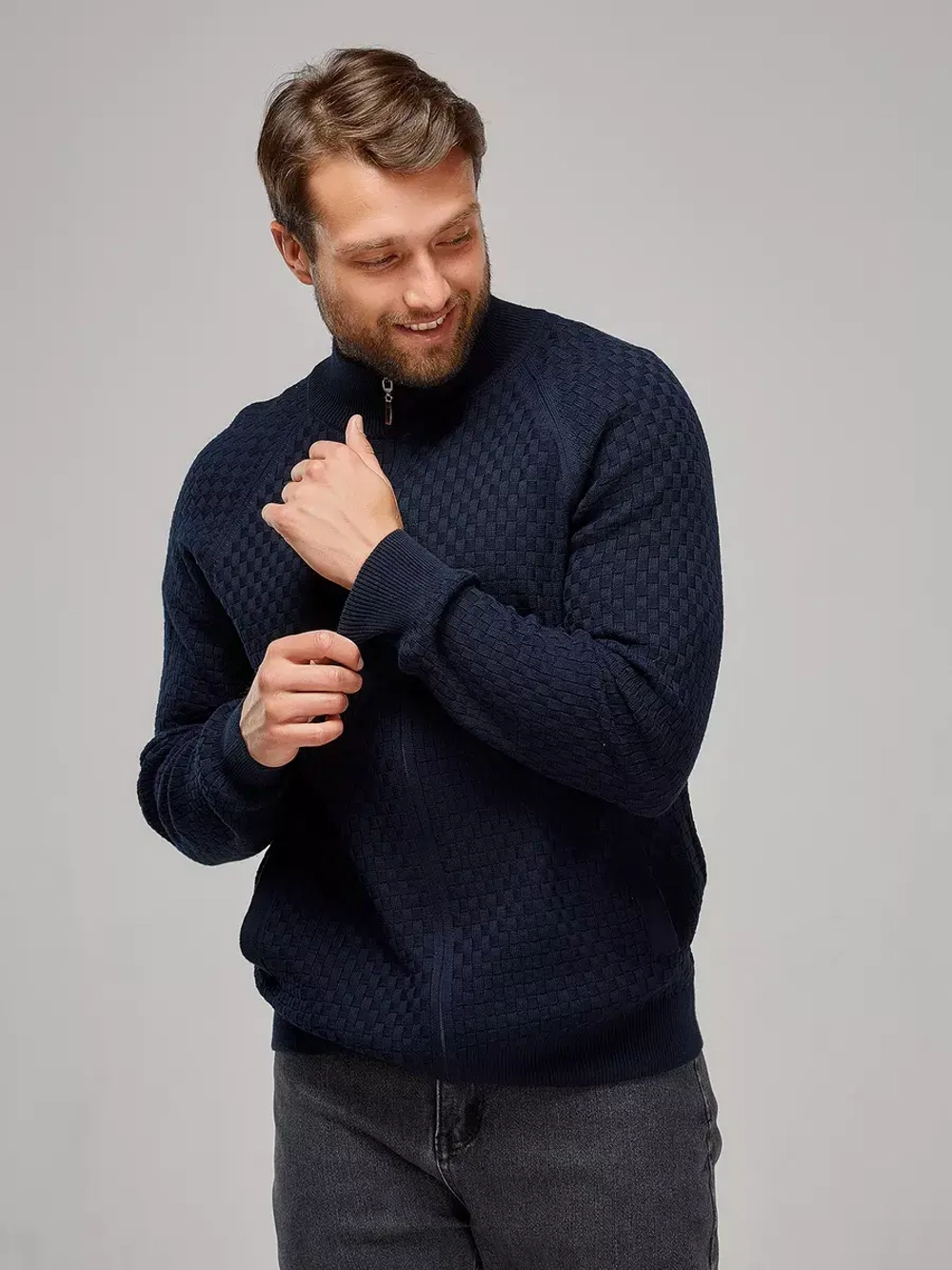 Кардиган на молнии с карманами