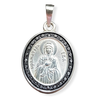 Нательная именная икона святая Ева с серебрением