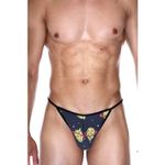 Мужские трусы стринги темно-серые с принтом DARKZONE DZN6669