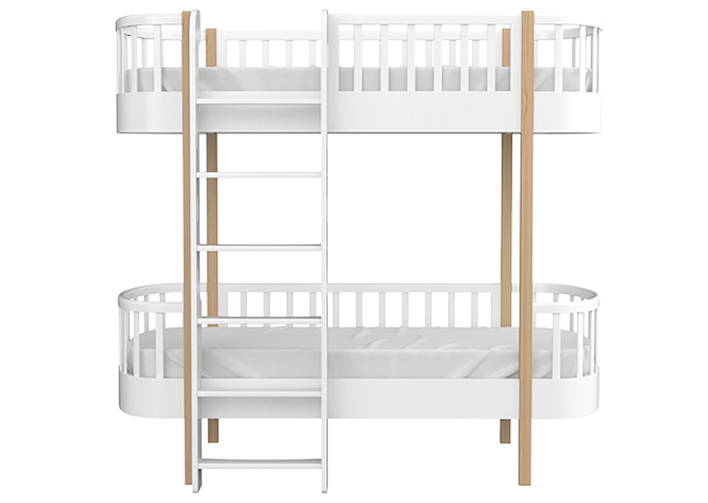 Кровать двухъярусная Classic фронтальная лестница (белый)