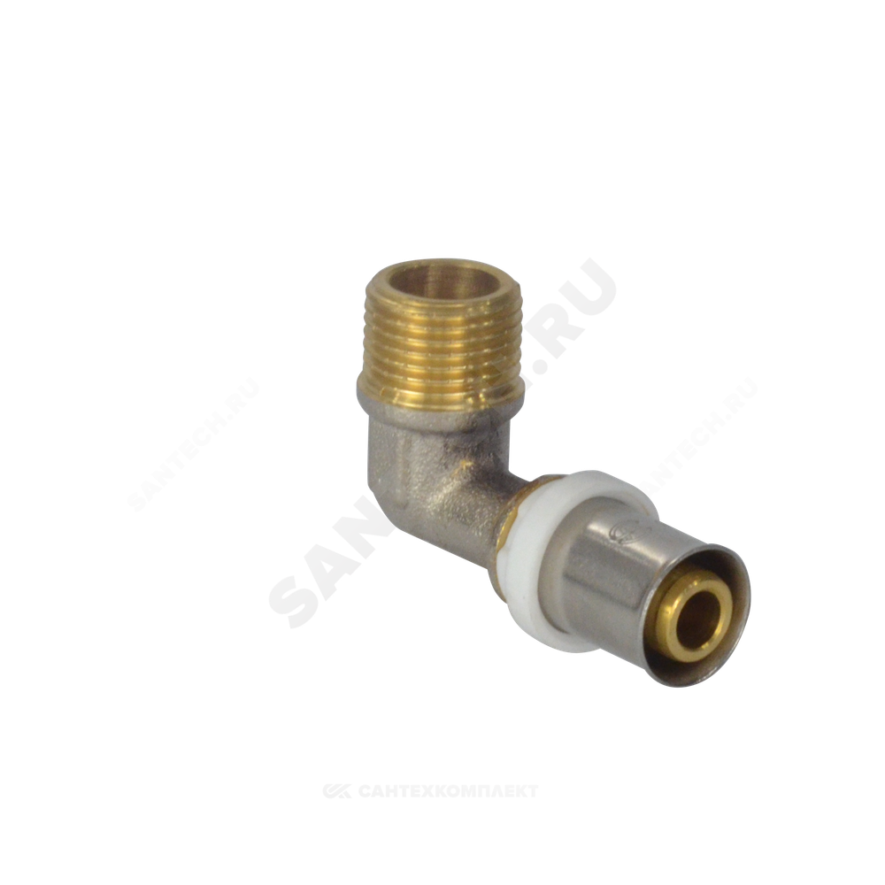 Угольник МП латунь никель пресс Дн 16х1/2"х90гр НР ГОСТ 32415-2013 8006 Aquasfera 8006-01