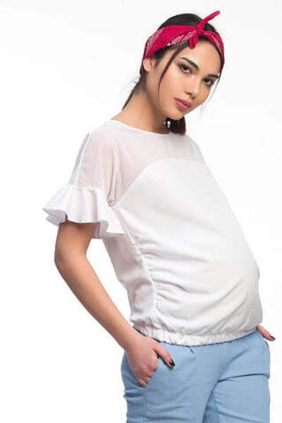 Блуза белая для беременных из 50% вискозы на размер 54