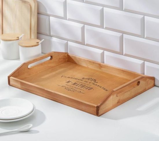 Поднос с декором, 40х30х7,5см, сосна