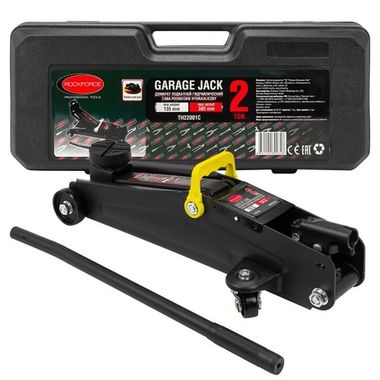 Домкрат подкатной гидравлический 2 т (h min 135мм, h max 385мм) с резиновой накладкой в кейсе RockForce##Rock FORCE RF-TH22001C кейс