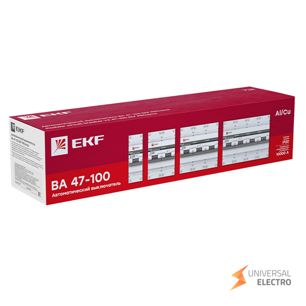 Автоматический выключатель 3P 16А (C) 10kA ВА 47-100 EKF PROxima
