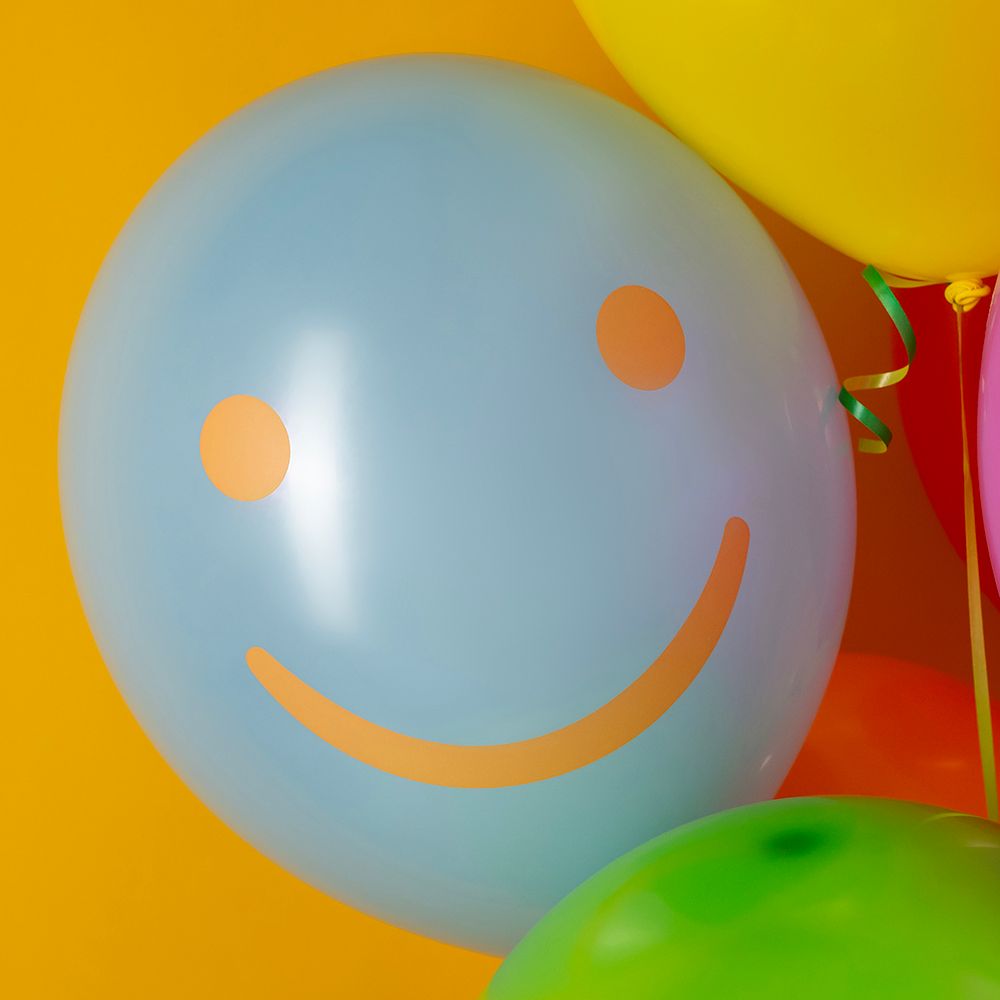 Шар (12''/30 см) Яркие смайлы, Ассорти, пастель, 2 ст, 25 шт.