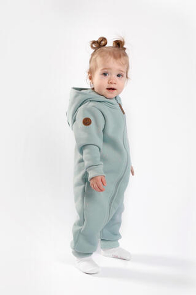 Комбинезон из футера утепленный (светлый ментол) открытые ножки