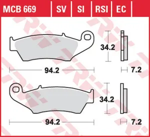 Колодки тормозные дисковые передние TRW MCB669RSI