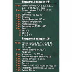 Набор инструментов 69пр.,1/4'',1/2'',(6гр.)(4-32мм) RockForce RF-4603-5