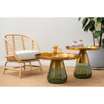 Столик кофейный dahl, D60 см, латунь/зеленый