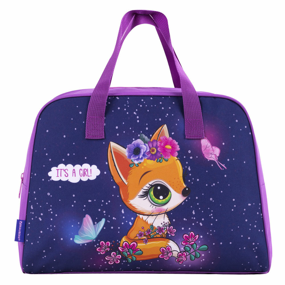 Сумка для занятий BRAUBERG с ручками 35x25x15 см "Little fox"