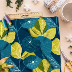 Ткань премиум дюспо эффектные крупные листья