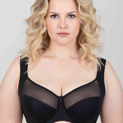 Бюстгальтер Полупоролоновая чашка Черный Прибалтика