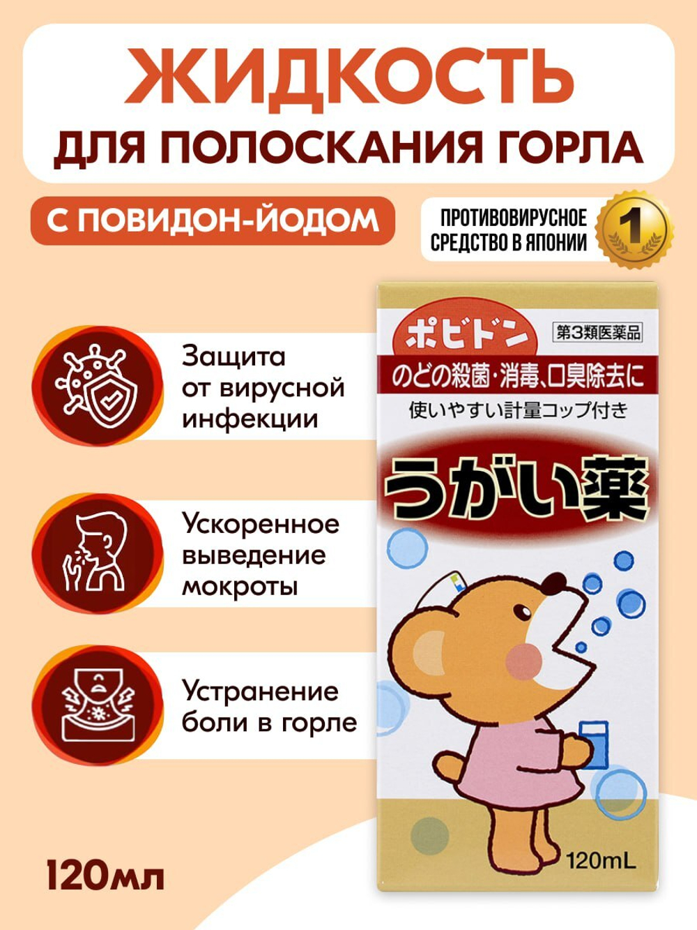 Жидкость для полоскания полости рта и горла Povidone