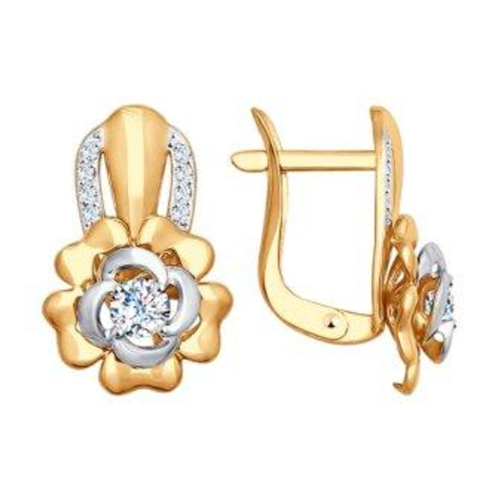 Серьги из золота с фианитами