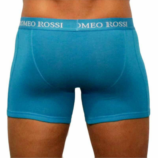 Мужские трусы боксеры удлиненные c резинкой Romeo Rossi голубые RR7001-10