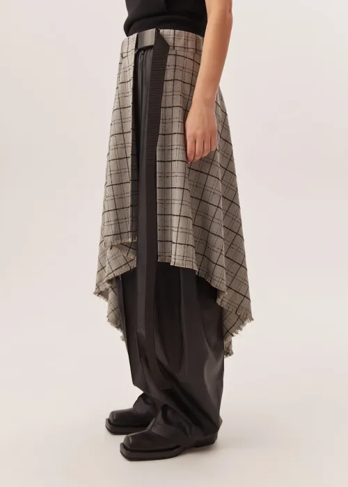 Юбка-саронг в клетку серого цвета